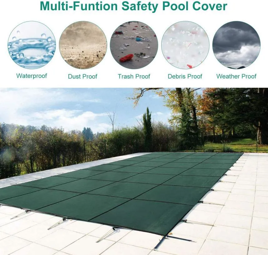 10 Years Life Span 22FT*42FT Polypropylene Pool Cover Rectangle Inground Safety Pool Cover for Outdoor
