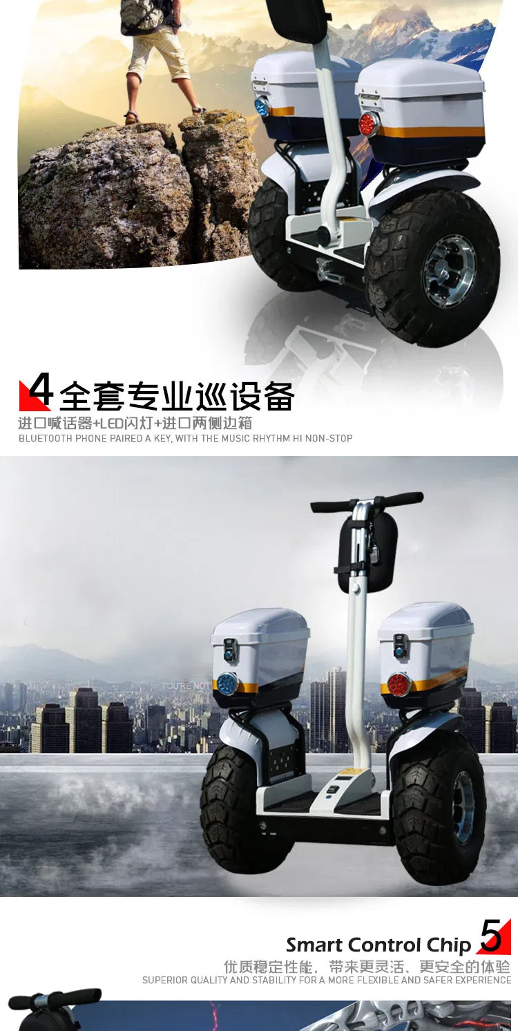 2020 Stand up Electric Scooter 2400W Trend Police Patrol Transport Vehicle with Flash Lights Handle Scooter