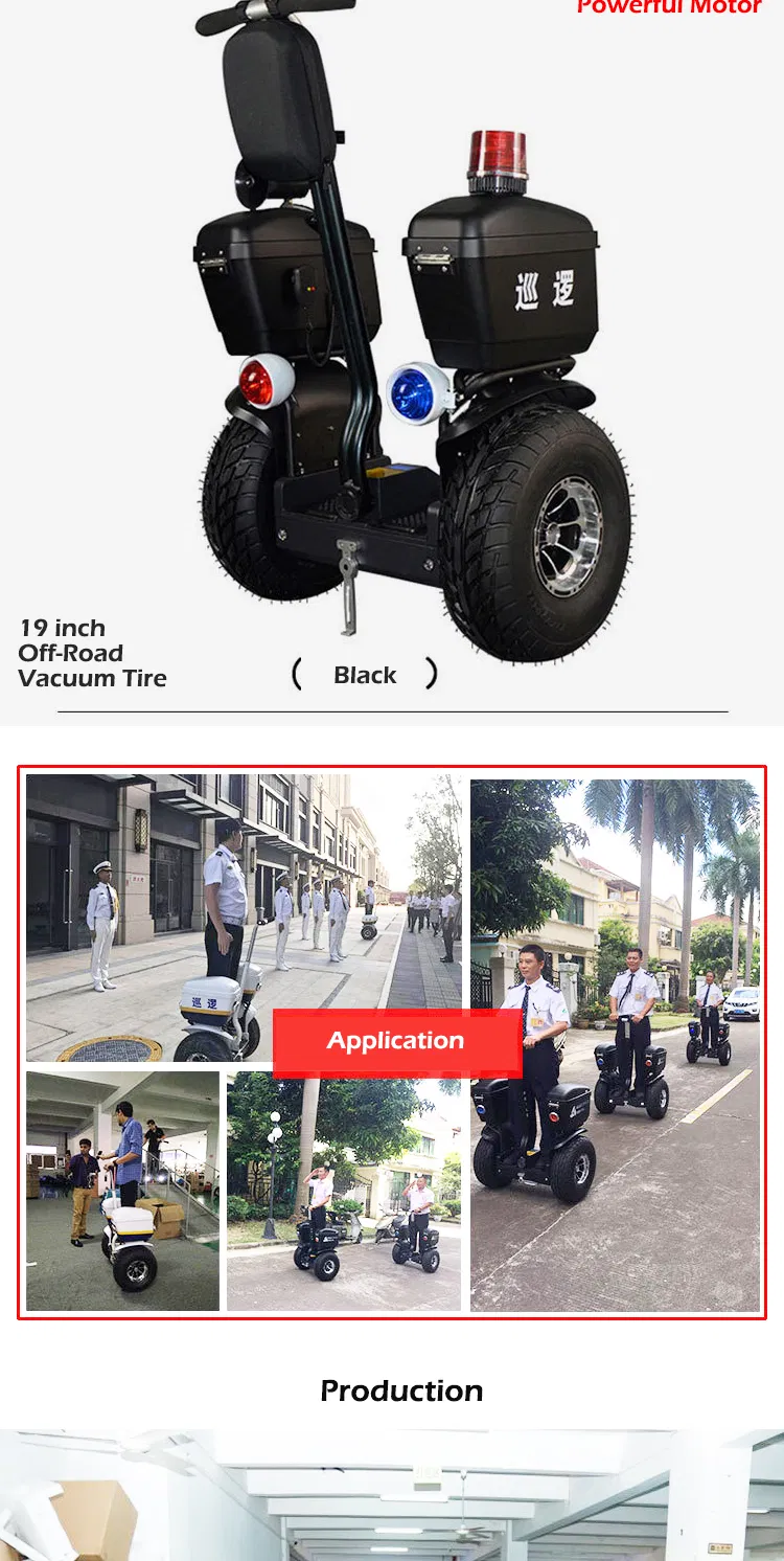 2020 Stand up Electric Scooter 2400W Trend Police Patrol Transport Vehicle with Flash Lights Handle Scooter