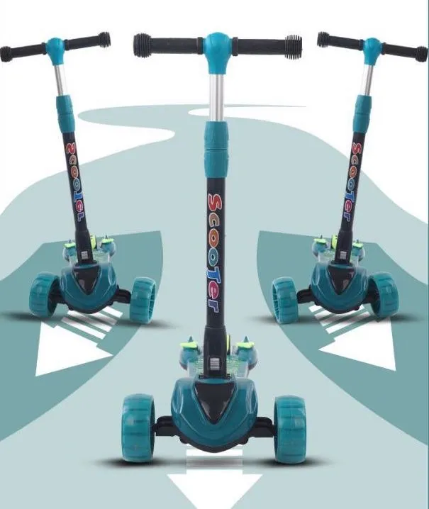 3 Wheels Kid′ S Kick Scooter with Adjustable Height, Fat Wheels