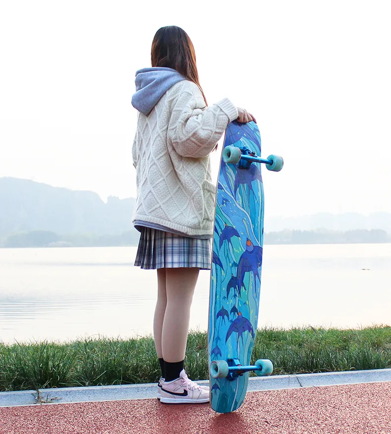 4-Wheel Professional Skateboard Adult Wooden Skateboard Long Skateboard/Maple Deck Skateboard