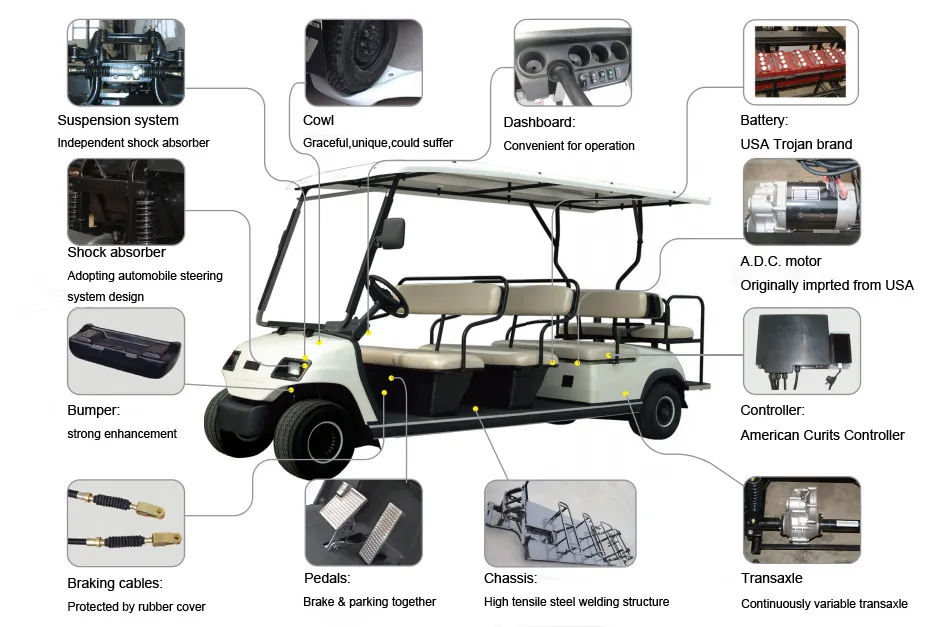 6/8 Seats Romantic Electric Classic Tourist Car for Wedding/Resort/Club Ce Conformity