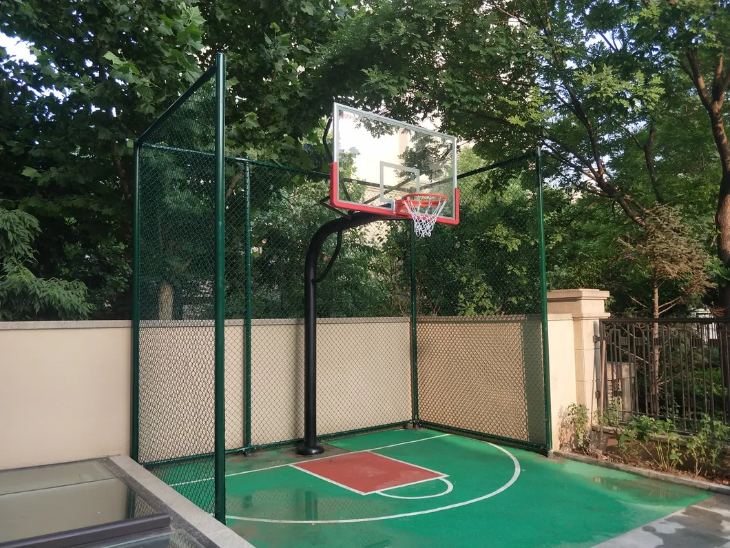 60" Basketball Training Equipment Tempered Glass Adjustable Inground Basketball Hoop