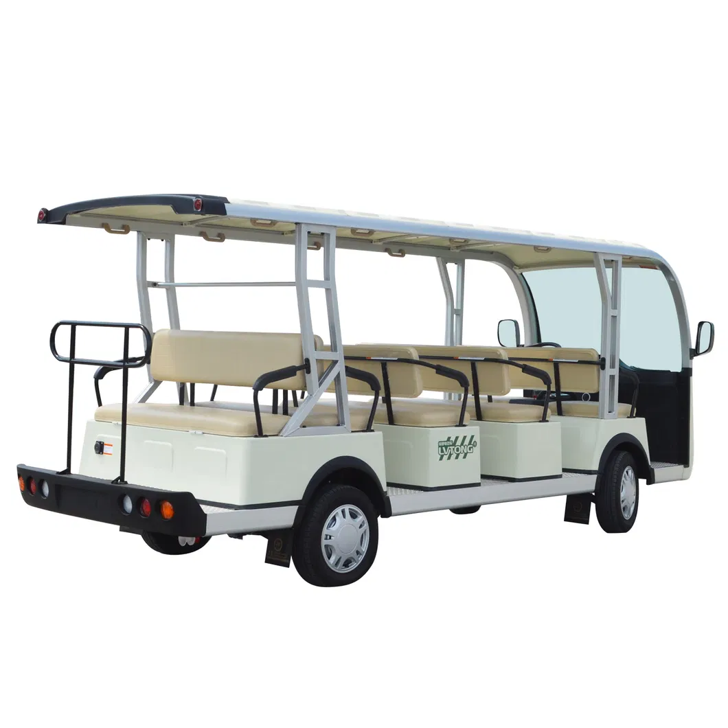 ABS Sunroof Autiskid Rubber Floor Four-Wheel 72V/7.5kw Motor 14 Person Sightseeing Bus Lt-S14