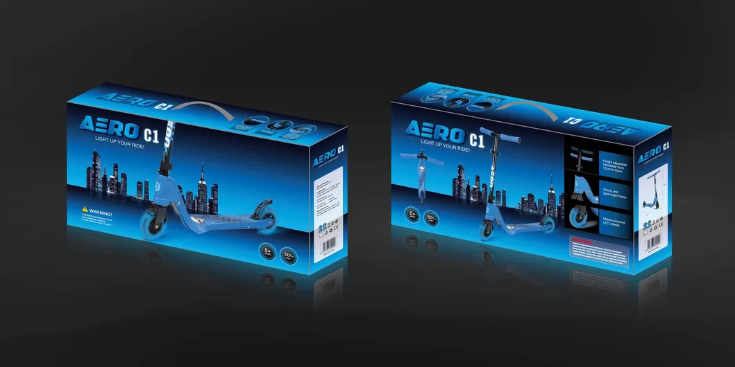 Aero Kids 125mm Outdoor Two Wheels Foot Kick Scooter with Flashing Wheel C1