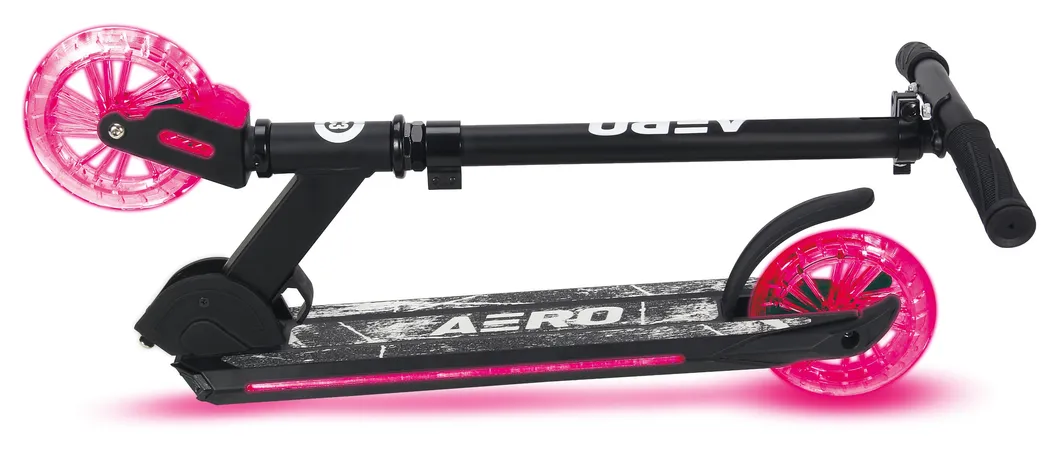 Aero Two Wheels RGB Lights Fold Kids 145mm Big Clear Wheels Kick Scooter C3