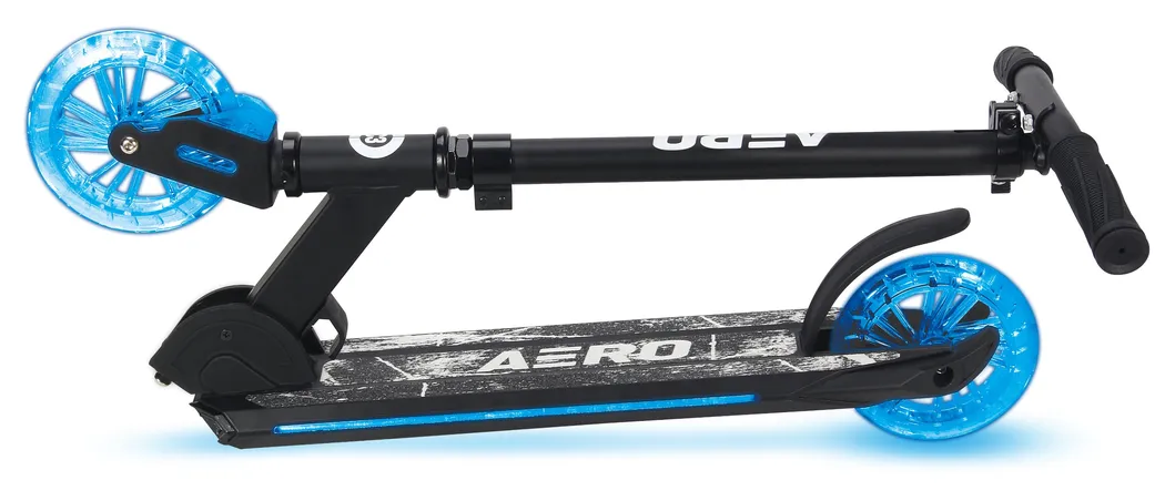 Aero Two Wheels RGB Lights Fold Kids 145mm Big Clear Wheels Kick Scooter C3