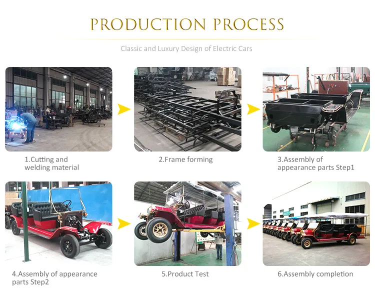 Black Electric Vintage Cars 8~10h Recharge Time High Impact Metal Body