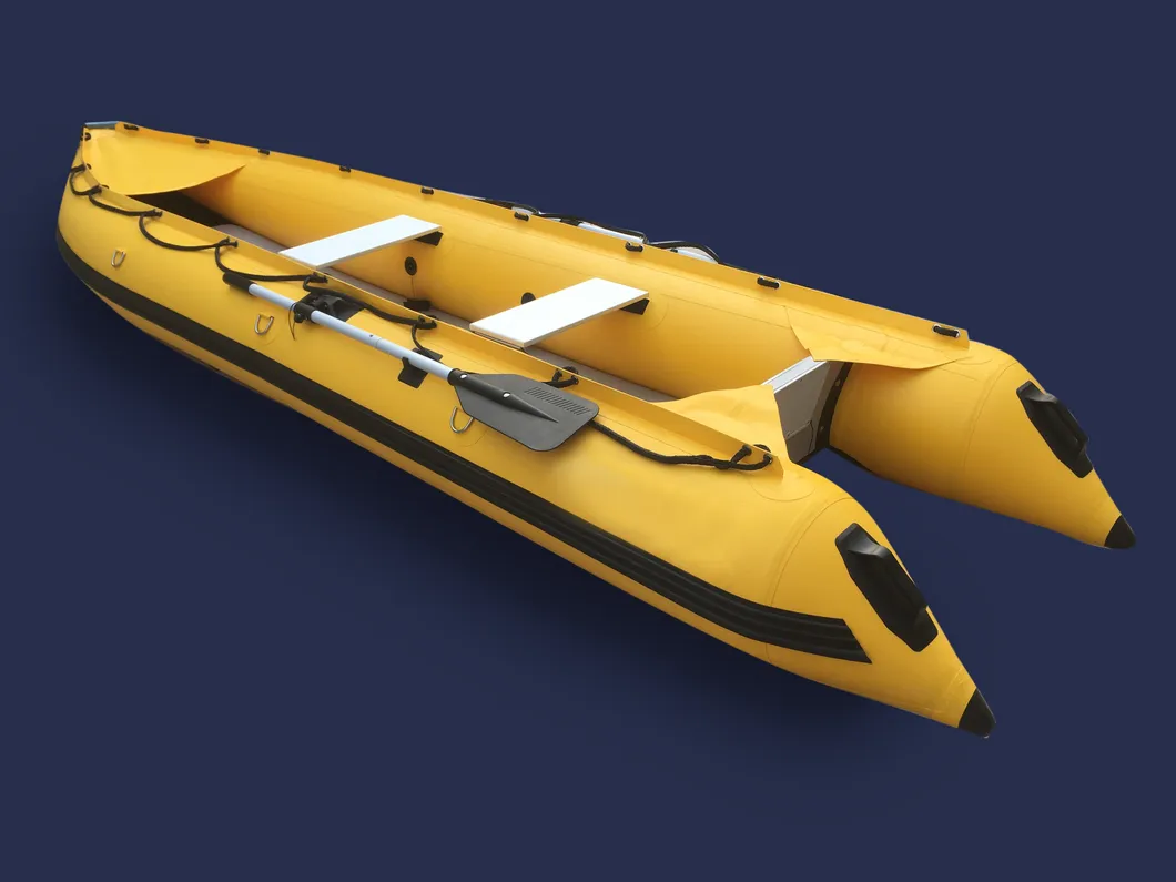 Boat Fiberglass with Motor and Trailer Catamaran 4.2m Commercial Yacht Boat Gtk420 Goethe 4.2 Meter Bateau Militaire a Vendre