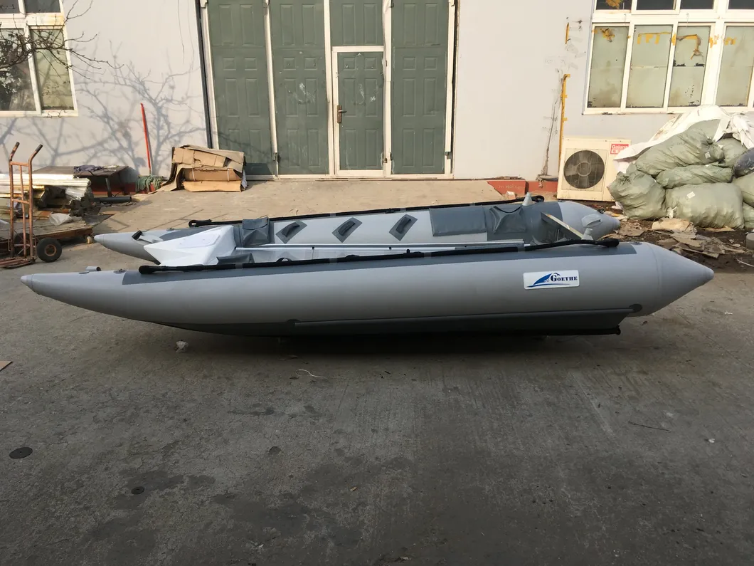 CE Certification Gtg450 Goethe High Speed Inflatable Boat Small Fishing Boats Used Gospel Catamaran for Sale