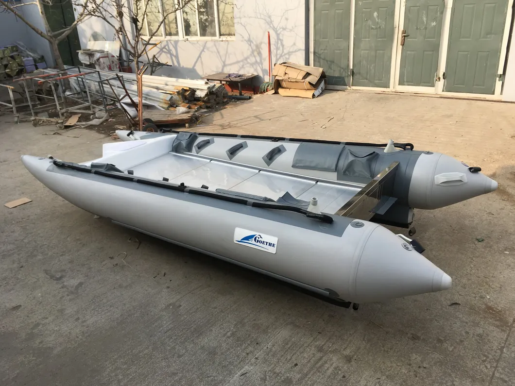 CE Certification Gtg450 Goethe High Speed Inflatable Boat Small Fishing Boats Used Gospel Catamaran for Sale
