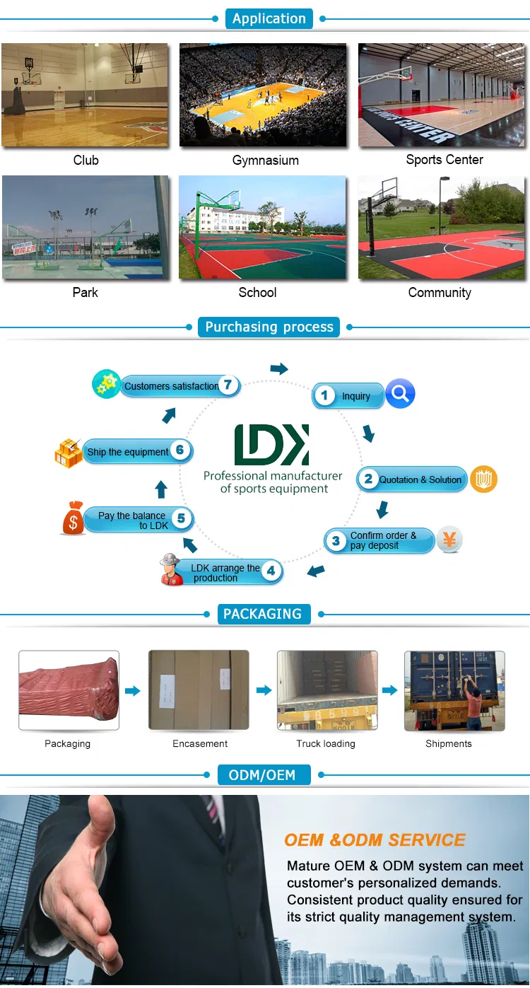 Customized Outdoor Height Adjustable Basketball Hoop in Ground