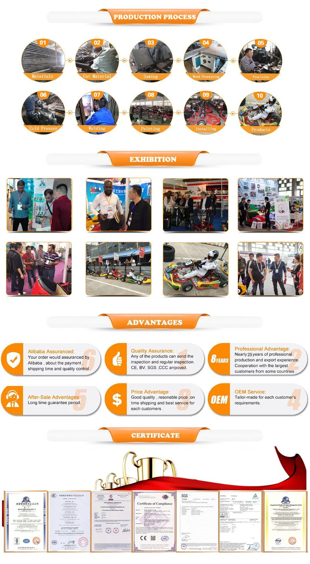 Factory 2seat Buggy 2 Persons Adult 270cc Gasolina Racing Pedal Go Kart