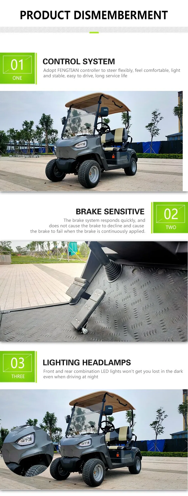 Haike Brand Electric Golf Buggy Electric Golf Cart 2 Seaters