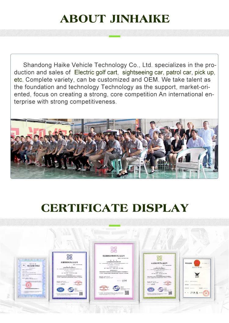 ISO Approved White Jinhaike, Haike Wooden Case Golf Buggy Club Cart