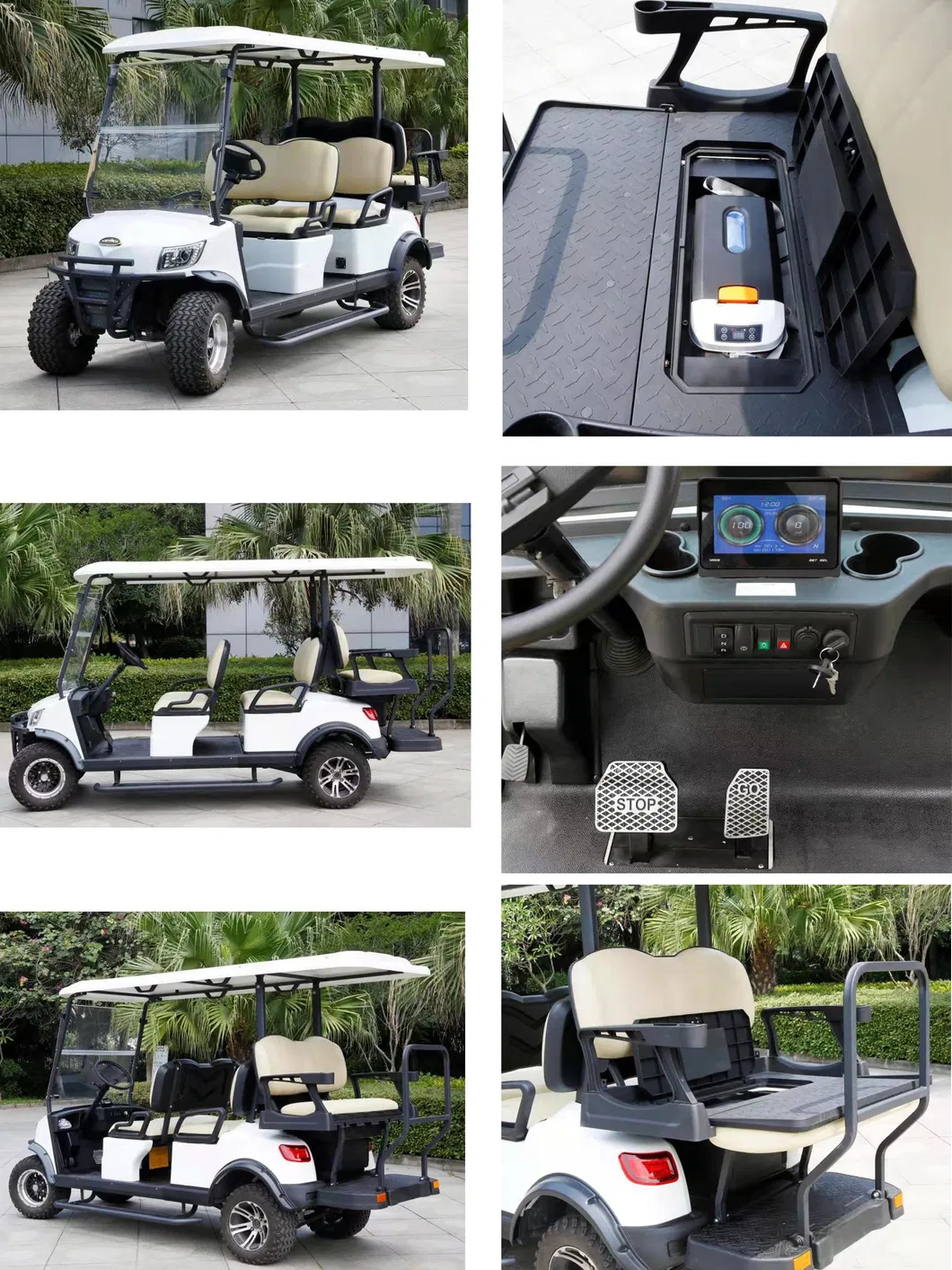 Marshell Golf Buggy Six Passengers Golf Buggy Electric Lifted Golf Car Electric Sightseeing Golf Cart for Sale (DH-M4+2)
