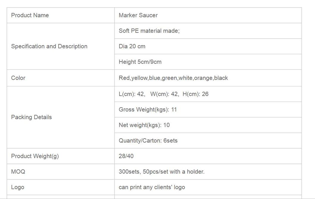 Multi-Color Field Marking Coaching Training Saucer Disc Cones for Agility Training, Football, Soccer, Field Cone Markers