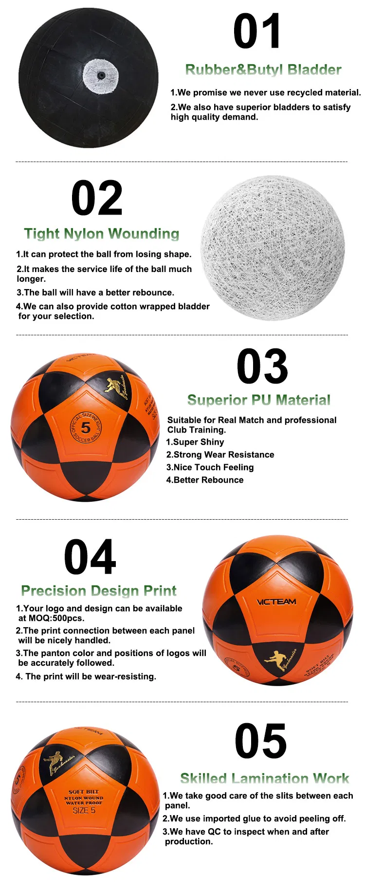 Optimal Club-Level Nylon Wounded Futsal Ball ODM