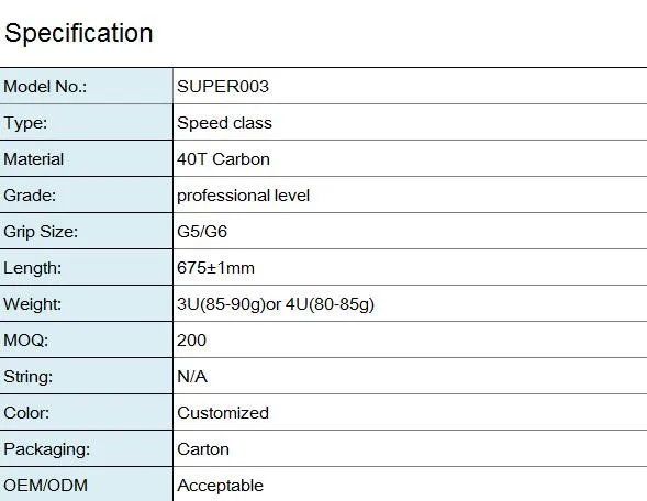 Professional Badminton Rackets Shuttle Rackets 3u 4u Durable Racquet Manufacturer Super003