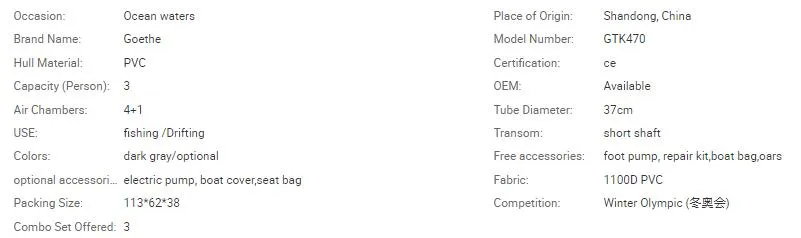 PVC Rafting Boat Gtk470 Rigid Hull Semi Brig Luxury Yacht Inflatable Aluminum Air Floor Kayak