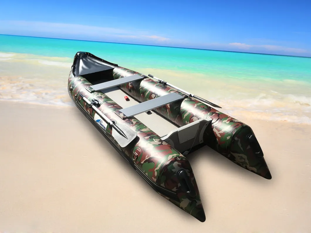 Sailing Yacht Lanchas De Aluminio Usadas Caiaque Cabin Boat Barco Pesca Botes Inflables Bass 14FT PVC Inflatable Fishing Kayak Gtk370