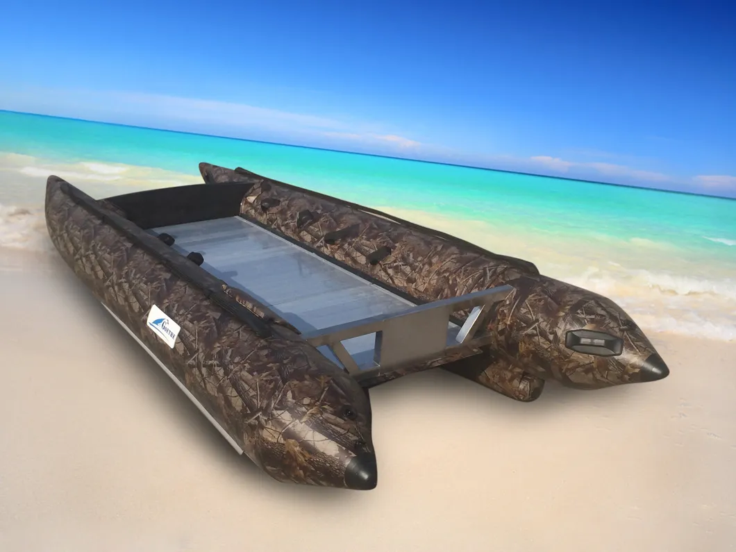 White Water Rafts Passenger Speed Boat Rescue Sled Air Catamaran Inflatable PVC Hull Fishing Gtg480 with Outboard Engine