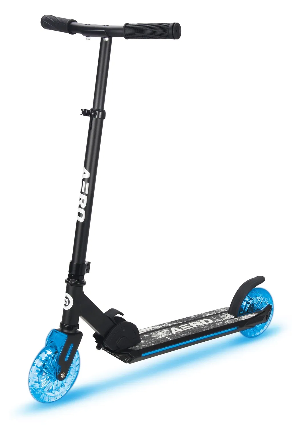 Wholesale Aero Two Wheels RGB Lights Fold Kids 145mm Big Clear Wheels Street Kick Scooter C3