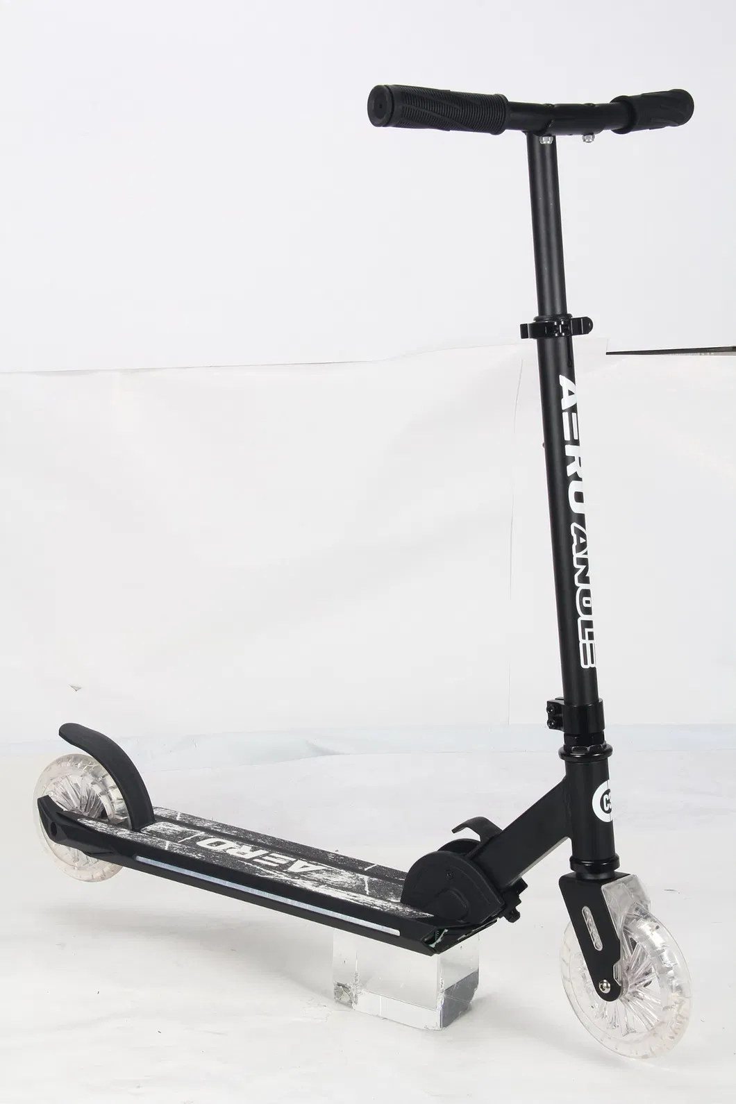 Wholesale Aero Two Wheels RGB Lights Fold Kids 145mm Big Clear Wheels Street Kick Scooter C3