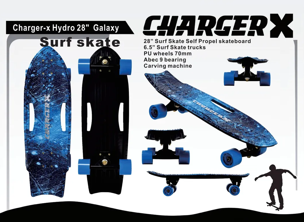 Wholesale Cruiser Carving Free-Style and Downhill Surf Skateboard Complete Skateboard Surf Skate Hydro Printing Series Galaxy